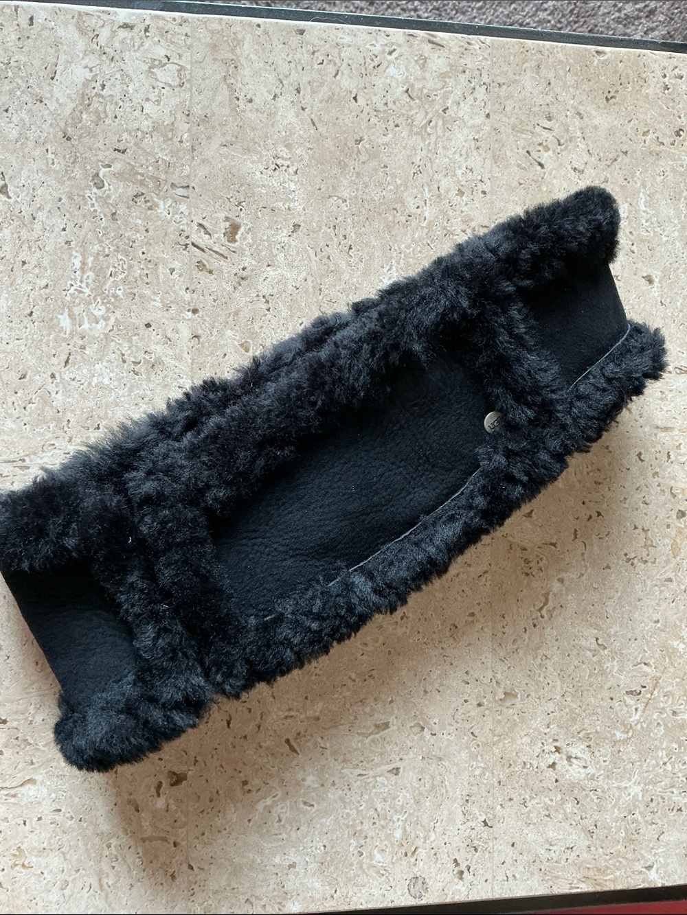 UGG Black Shearling Sheepskin Headband